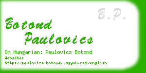 botond paulovics business card